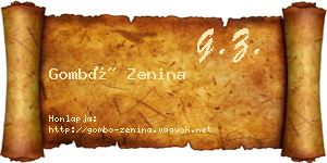 Gombó Zenina névjegykártya